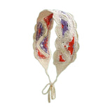 Maxbell Crochet Hair Bandana Headwrap Hairbands for Role Play Photo Shoot Masquerade Red Violet