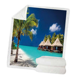 Maxbell Soft Warm Fleece Throw Blanket for Couch Sofa 50 x 60'' Sea Scenery-A