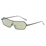 Vintage Anti-UV Square Mirrored Sunglasses Metal Glasses Eyewear Purple