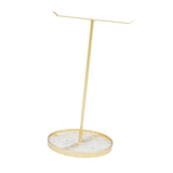 Maxbell Jewelry Display Rack Iron Showcase Dresser T Bar for Pendants Watch Bracelet Gold