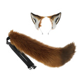 Maxbell Ears Headband and Tail Plush Long Tail for Role Playing Carnival Costume Buckle Strap