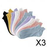 Maxbell 3xAnkle Boat Socks 10 Pairs Anti Skid Hosiery Fashion Casual Socks Short Socks woman