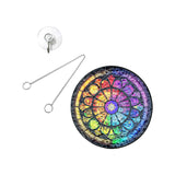 Maxbell Stained Glass Window Hanging Decor Floral Colorful for Door Home Living Room Style B