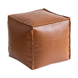 Maxbell Unstuffed Pouf Cover Boho Foot Rest Cover for Balcony Under Desk Living Room Brown
