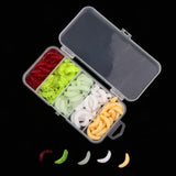 Maxbell 2x125Pcs Fishing Lure Maggot Grub Soft Lure Baits False Worms Beige