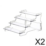 Maxbell 2x Display Riser Shelves Stand Organizer Storage Model Collectibles Dessert