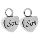 Maxbell 2 Piece Memorial Stainless Steel Heart Urn Pendant Cremation Ash Gift Son