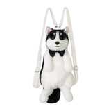 Maxbell Dog Shaped Backpack Adorable Soft Stylish Daypack for Child Girls Pet Lovers With Black Bowtie