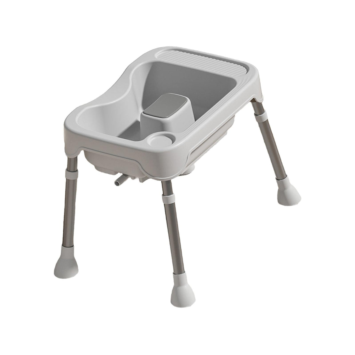 Maxbell Hair Washing Basin Elderly Adjustable Stand Shampoo Bowl for Bedside Seniors grey