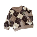 Maxbell Toddlers Sweater Soft Comfortable Washable Pullover Sweater Top for Baby Kids Dark Brown