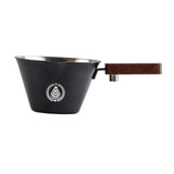Maxbell 0.1 L Stainless Steel Coffee Extraction Cup Wide Mouth Accessory Wood Handle Black