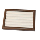 Maxbell Jewelry Display Tray Jewelry Holder for Dresser Live Broadcast Shopping Mall Walnut Beige