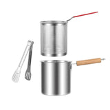 Maxbell Deep Frying Pot Easy to Clean Deep Fryer Pot for Chicken French Fries Donuts with Tongs