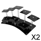 Maxbell 2x8-Layer Acrylic Riser Display Shelf Durable for Action Figure Perfumes