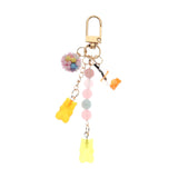 Cute Resin Bear Keychain Creative Gift Pendant for Tote Bag Handbag Backpack Orange Yellow