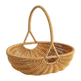 Maxbell Woven Storage Basket Imitation Rattan Display for Outdoor Restaurant Kitchen M