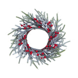 Christmas Candle Ring Artificial Red Berries Garland for Living Room