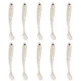 Maxbell 10 Pieces Soft Fishing Bait T Tail Fishing Lure Plastic Worm Swimbait White