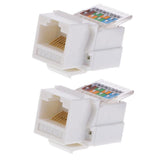 Maxbell 2Pieces Universal  Jack Module Cat5e Network Plug Toolfree Inline White