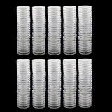 Maxbell 200pcs Clear Round Plastic Coin Capsules Container Storage Holder Case 38mm