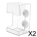 Maxbell 2xFish Feeder Acrylic Clear Shrimp Feeder for Aquarium Fish Tank Cherry Shrimp Cuboid