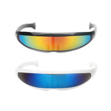 Maxbell 2x Futuristic Cyclops Mirrored Sunglasses Narrow Monoblock Shield Glasses