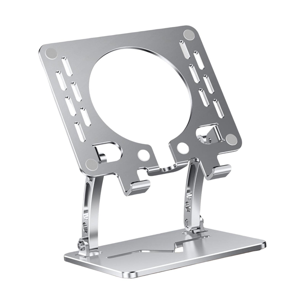 Maxbell Tablet Stand Holder Nonslip Base Desktop Stand Riser Personal Computer Riser Argent Round Hole