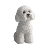 Dog Miniature Figurine Mini Animal Statue for Bedroom Shelf Living Room White Squatting