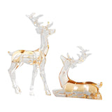 Acrylic Optical Animal Ornament Gift Deer Statue for Cabinet Study Farmhouse 2 Brown Deer