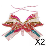 Maxbell 2xSequin Butterfly Crop Top Halloween Party Belly Dance Club Rave Pink