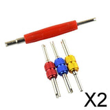 Maxbell 2x4 Pieces Dual Head Car Truck Tire Valve Stem Core Remover Repair Wrench Tool