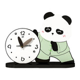 Maxbell Adorable Panda Clock Ornament Home Decor Silent for Bedroom Living Room Dorm Style B