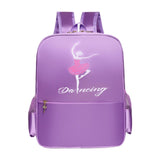 Maxbell Ballet Dance Backpack Casual Cute Dance Shoe Bag for Gymnastics Gift Dancing violet dancing