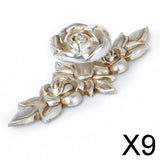 Maxbell 9xSilver Rose Cabinet Drawer Furniture Door knob Handle Pull Hardware 103mm