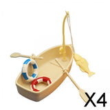 Maxbell 4xMiniature Fishing Boat Model Mini Boats Model for Photo Props Micro Landscape
