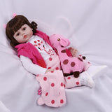 Maxbell 55cm 22inch Reborn Girl Doll Realistic Baby Doll Newborn Infant with Pink Clothes, for Ages 3+ - Aladdin Shoppers