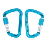 Maxbell Aluminum D-Ring Carabiner Rock Climbing Screw Locking Karabiners 30KN Blue - Aladdin Shoppers