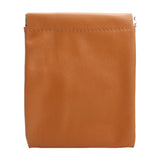 Maxbell Mini Purse Jewelry Pouch Headphones Rings Holder PU Leather Makeup Bag Small Brown 12x15cm