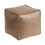 Maxbell Unstuffed Pouf Cover Boho Foot Rest Cover for Balcony Under Desk Living Room Khaki