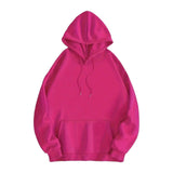 Maxbell Ladies Oversized Hoodies Pullover Thermal Tops Fashion Women Hooded Pullover XXXXL Rose Red