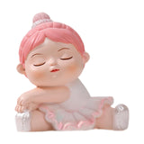 Maxbell Angel Baby Figurine Resin Ballet Girl Face Pose for Book Shelf Table Bedroom Stretch the Legs