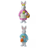 Maxbell 2x Miniature Resin Rabbit Figurine Easter Animal Bunny Statue Desk Decor