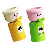 Maxbell Toothbrush Cup and Holder Mouthwash Cup Rack for Birthday Daily Use Tabletop 2pcs Green Yellow