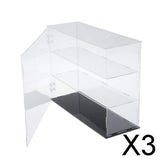 3xTransparent Acrylic Display Case Models Toys Desk Dustproof Box Container