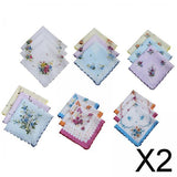 Maxbell 2x18 Pieces Women Soft Cotton Handkerchiefs Wedding Party Hankie Kerchiefs