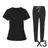 Maxbell 3xNursing Uniforms Scrub Set Nurse Top and Pants for Pet Shop SPA Cosmetology