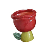 Maxbell Ice Cream Cup Ceramic Small Cute Milkshake Glasses for Milkshakes Milk Salad Red Rose Type