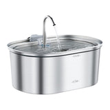 Maxbell Stainless Steel Cats Pet Water Fountain 108 oz Cat Waterer for Dogs Pet Cats Without window