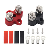 Batteries Power Distribution Terminal Block Set 5/16" Dual Studs Black + Red