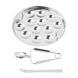 Maxbell Escargot Plate Set Sturdy Seafood Footed Plate for Kitchen Restaurant Baking
